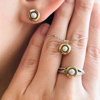 Серебряный кулон с жемчугом и золотом MVP1576GPL