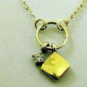 Серебряное колье с куб.цирконом и золотом MVN2080GCZ