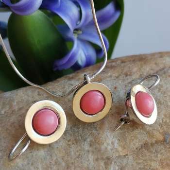 Серебряное колье с кораллом и золотом MVN1732GCR