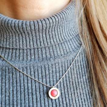 Серебряное колье с кораллом и золотом MVN1732GCR