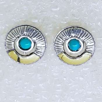 Серебряные серьги с бирюзой и золотом MVE2135GTQ