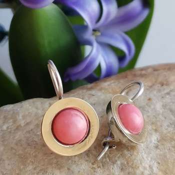 Серебряные серьги с кораллом и золотом MVE1732GCR