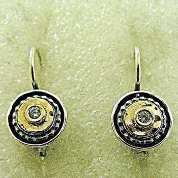 Серебряные серьги с куб.цирконом и золотом MVE2077GCZ