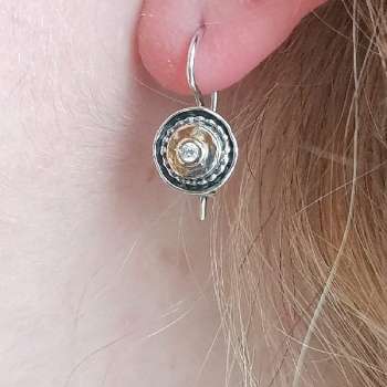 Серебряные серьги с куб.цирконом и золотом MVE2077GCZ