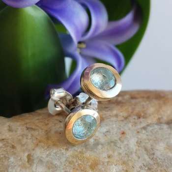 Серебряные серьги с топазом и золотом MVE1576GBT