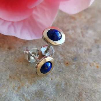 Серебряные серьги с лазуритом и золотом MVE1576GLZ