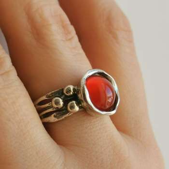 Серебряное кольцо с сердоликом 01R1716SR