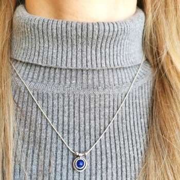 Серебряное колье с лазуритом 01N426LZ