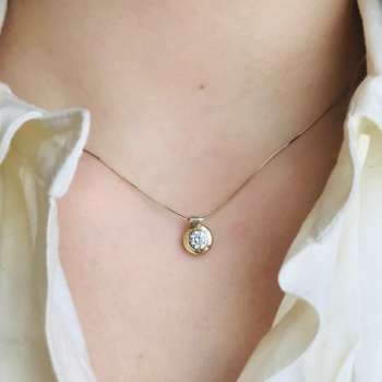 Серебряный кулон с куб.цирконом и золотом MVP1576GCZ