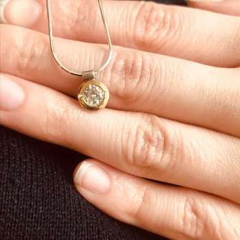 Серебряный кулон с куб.цирконом и золотом MVP1576GCZ