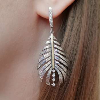 Серебряные серьги с куб.цирконом и золотом MVE2082GCZ