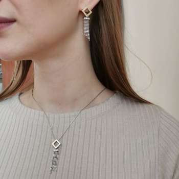 Серебряный кулон с куб.цирконом и золотом MVP2078GCZ