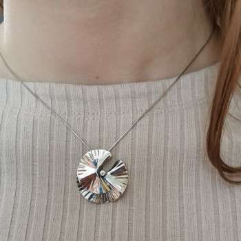 Серебряный кулон с куб.цирконом и золотом MVP2109GCZ