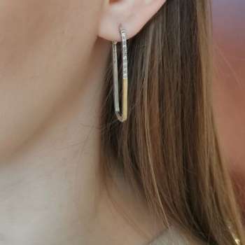 Серебряные серьги с куб.цирконом и золотом MVE1799GCZ