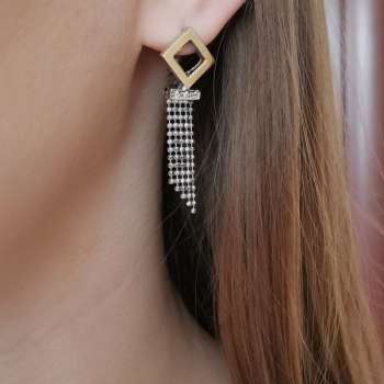 Серебряные серьги с куб.цирконом и золотом MVE2078GCZ