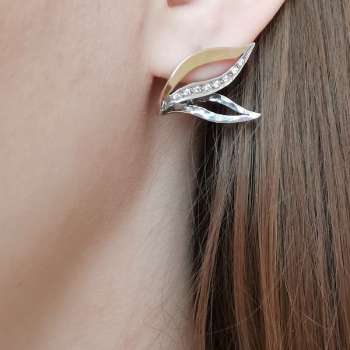 Серебряные серьги с куб.цирконом и золотом MVE1826GCZ