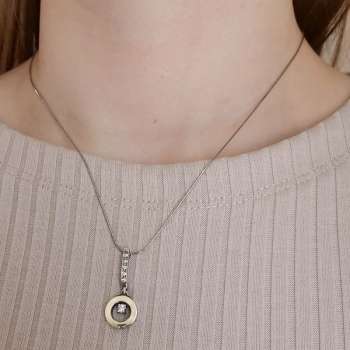 Серебряный кулон с куб.цирконом и золотом MVP2079GCZ