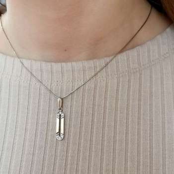 Серебряный кулон с куб.цирконом и золотом MVP2148GCZ