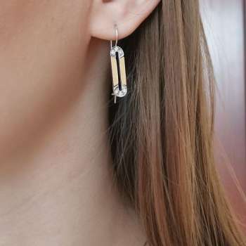 Серебряные серьги с куб.цирконом и золотом MVE2148GCZ