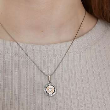 Серебряный кулон с куб.цирконом и золотом MVP2008GCZ