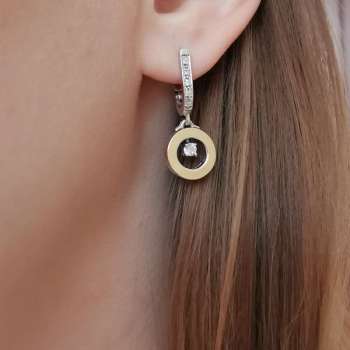 Серебряные серьги с куб.цирконом и золотом MVE2079GCZ