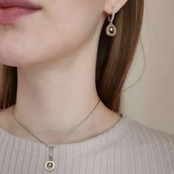 Серебряные серьги с куб.цирконом и золотом MVE2079GCZ