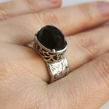 Серебряное кольцо с ониксом 01R2759ON