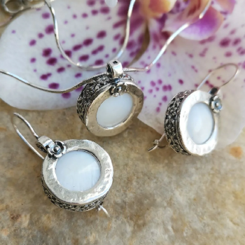 Серебряные серьги с перламутром 01E1468PL