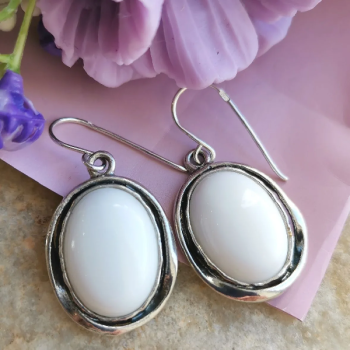 Серебряные серьги с жадеитом 01E599JD