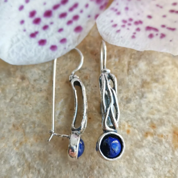 Серебряные серьги с лазуритом 01E2196LZ