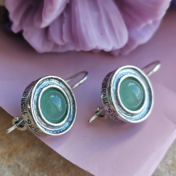 Серебряные серьги с авантюрином 01E1383AV