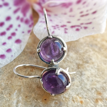 Серебряные серьги с аметистом 01E851AM