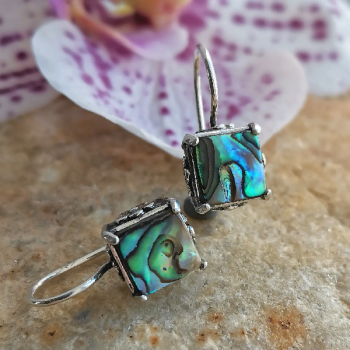 Серебряные серьги с перламутром (галиотис) 01E877GL