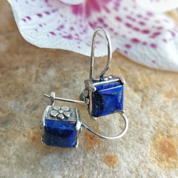 Серебряные серьги с лазуритом 01E877LZ