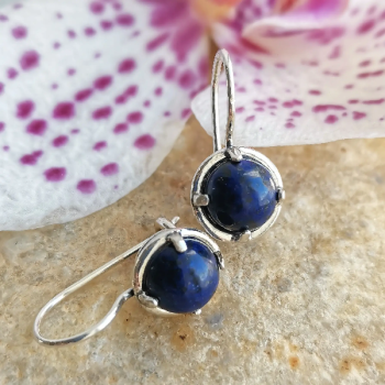 Серебряные серьги с лазуритом 01E851LZ