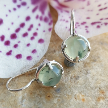 Серебряные серьги с пренитом 01E851PN