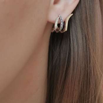 Серебряные серьги с куб.цирконом и золотом MVE1827GCZ