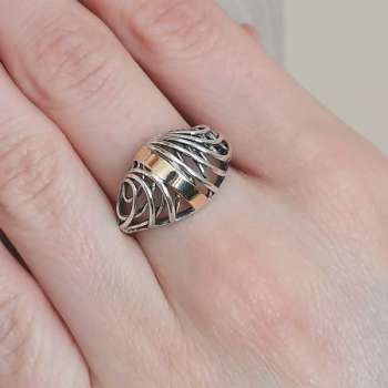 Серебряное кольцо с золотом MVR2154G