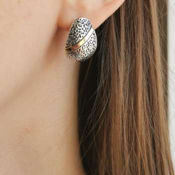 Серебряные серьги с золотом MVE2181G