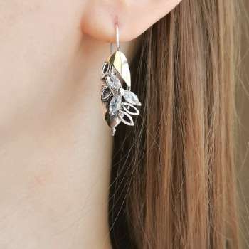 Серебряные серьги с куб.цирконом и золотом MVE2164GCZ