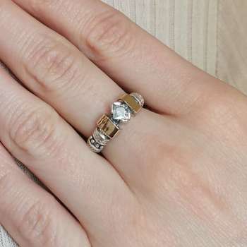 Серебряное кольцо с куб.цирконом и золотом MVR2150GCZ
