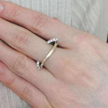 Серебряное кольцо с куб.цирконом и золотом MVR1835GCZ