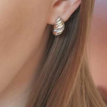 Серебряные серьги с куб.цирконом и золотом MVE2169GCZ