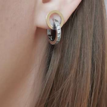 Серебряные серьги с куб.цирконом и золотом MVE1797GCZ