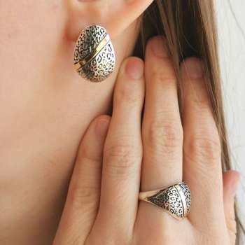 Серебряное кольцо с золотом MVR2181G