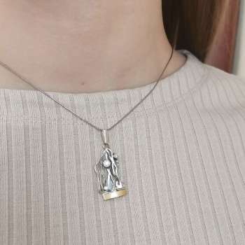 Серебряный кулон с куб.цирконом и золотом MVP1043GCZ