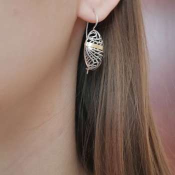 Серебряные серьги с золотом MVE2154G