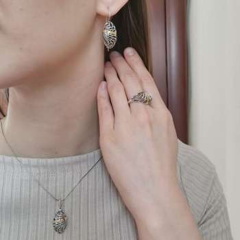 Серебряные серьги с золотом MVE2154G