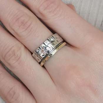 Серебряное кольцо с куб.цирконом и золотом MVR1642GCZ