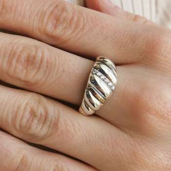 Серебряное кольцо с куб.цирконом и золотом MVR2169GCZ